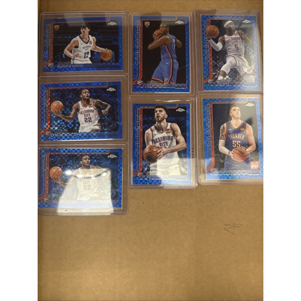 Topps Chrome Oklahoma City Thunder NBA 7 Card Lot 2026 Blue X-factor